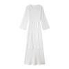 Spring and Autumn New Elegant Lady Black Crew Neck Long Sleeve Hollow Beach Knitted Sweater Dress Women's Fashion