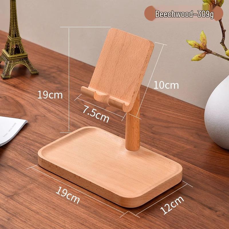 Solid Wood Creative Bedside Mobile Phone Holder for Desktop