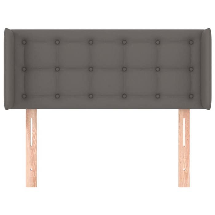 Tête de lit - MAISON EXCLUSIVE - Avec oreilles - Similicuir gris - Hauteur réglable - Pieds en bois