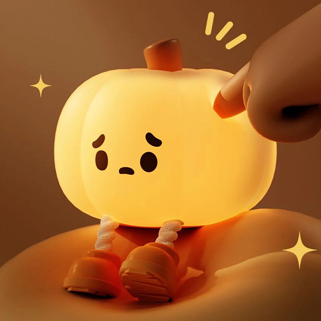 Halloween Pumpkin Cute Soft Lamp Bedside Decoration Mother and Baby Night Lamp Suitable for Halloween Gift Desktop Decoration