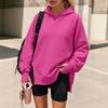 Women's Casual Longline Hooded Pullover with Drop Shoulder and Side Slit - Loose Fit Sweatshirt