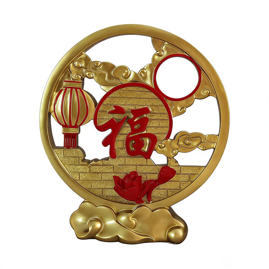 

New Chinese Style Fu Character Tabletop Ornament Lucky Fortune Decor for Home Living Room Entrance Office Desk Housewarming Gift