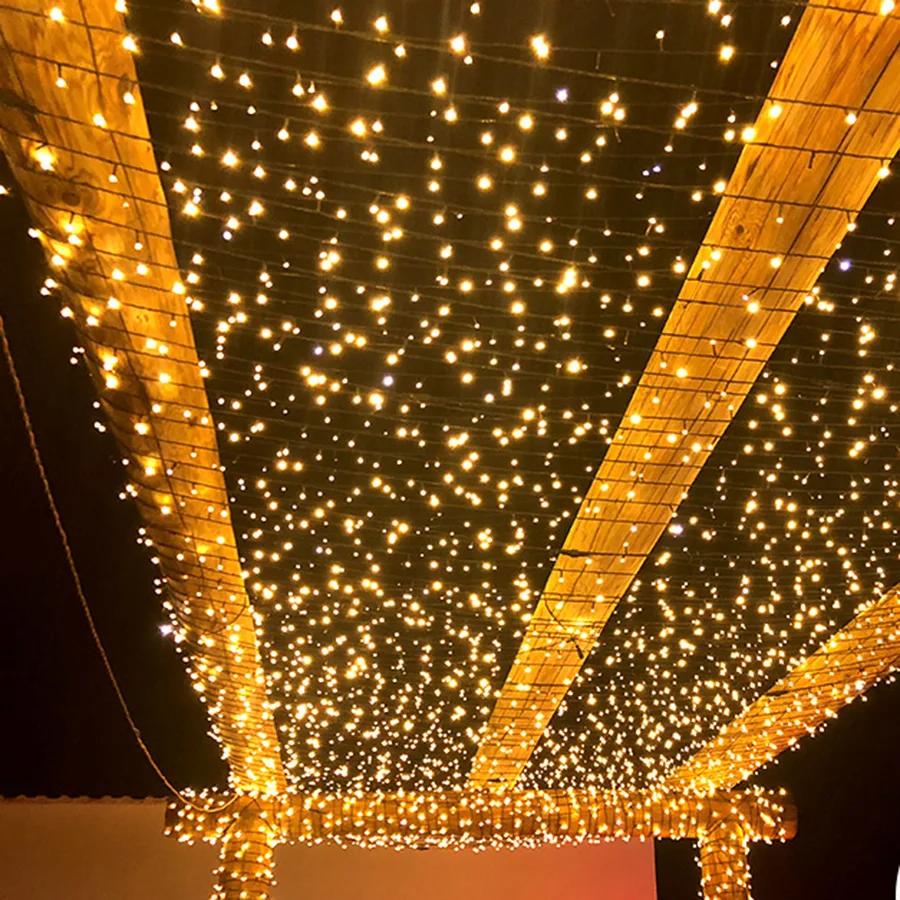 100M 500 LED Outdoor Christmas LED String Light Fairy Light Waterproof Black Cable Holiday Garland Light Patio Garden Decor