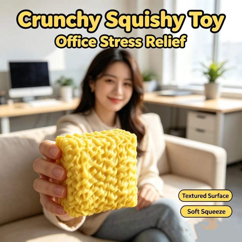 Moldable Crackling Noodles Squishy Toy Sound Effects Realistic Food Pinch for Kids Adults