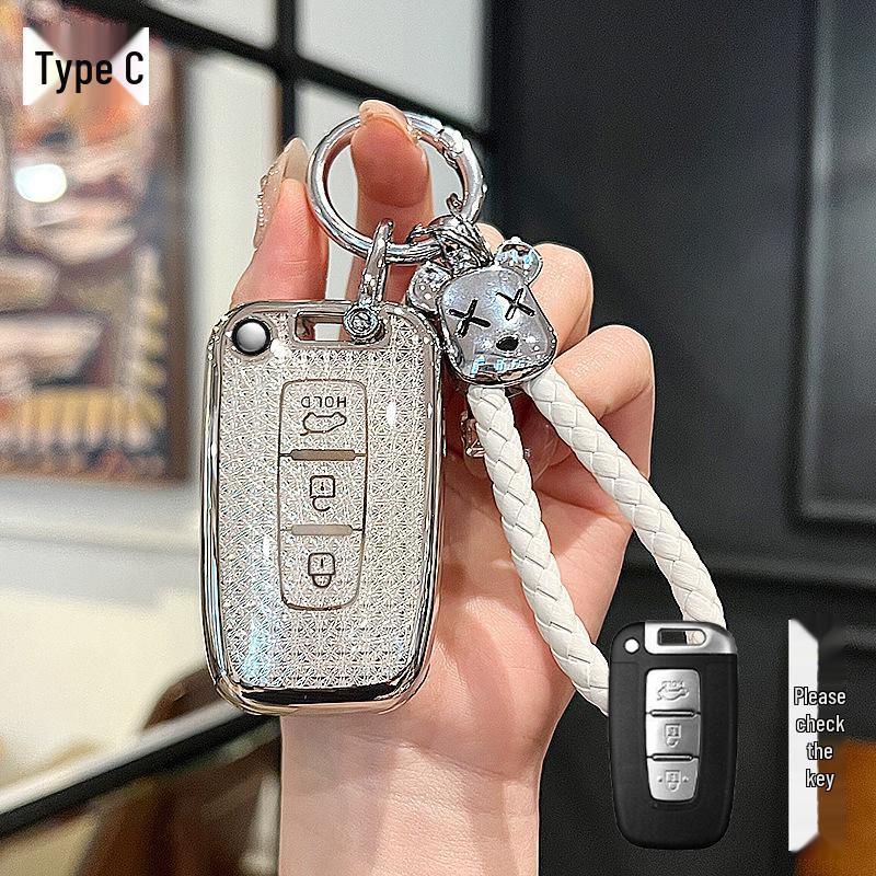 Kia Car Key Case for Older Models: K2, K5, Sportage, Forte, Carens, Sorento - Protective Shell with Buckle