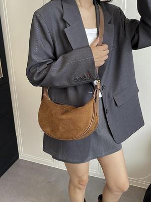 Retro High-End One-Shoulder Women's Crossbody Bag: Versatile Commuter Dumpling Bag for Autumn/Winter Fashion