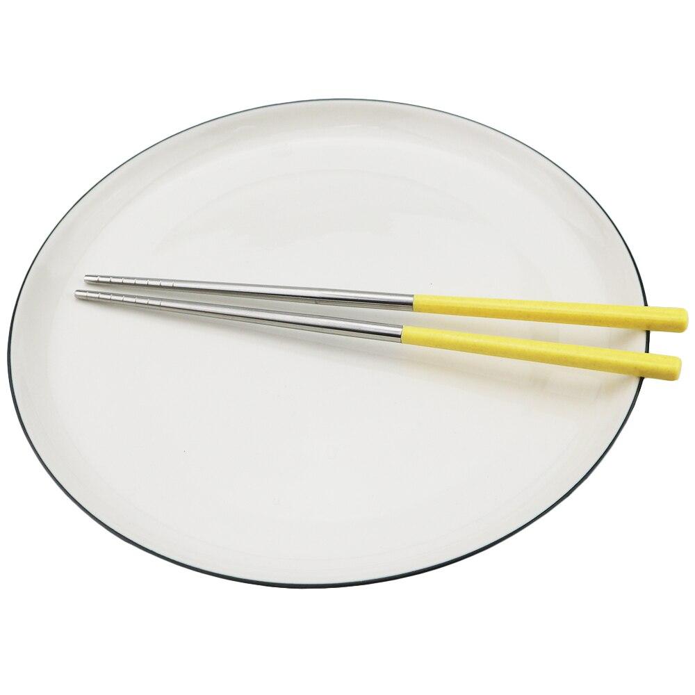 5Pairs Non-slip Head Chopsticks Reusable Stainless Steel Food Chopsticks Family Tableware Set Eco-Friendly Tableware Dinnerware Set