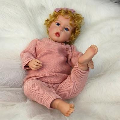 Adorkable 22'' 55cm Reborn Babypuppe Liam Weicher Stoffkörper Simulationspuppen mit 3D Hochfarbig Bemalter Haut Realistische Babypuppen Spielzeug für Jungen und Mädchen