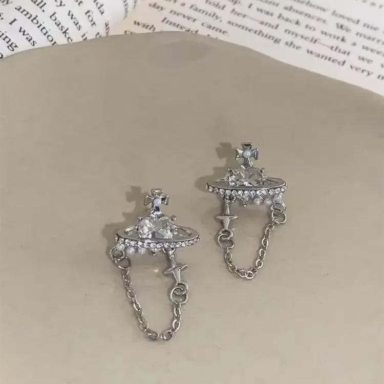 2023 New French Heart & Star Chain Earrings: Chic Versatile Style for Women