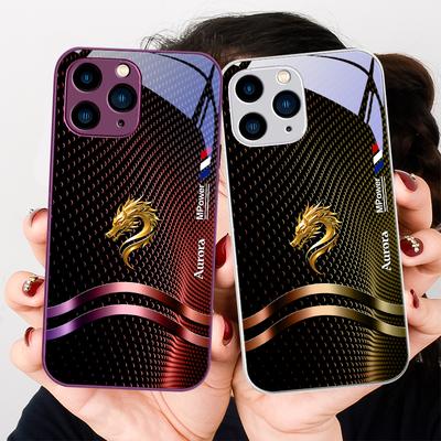 Platină Lumină China Dragon Auriu Pentru Iphone 15 14 13 12 11 Pro Max XS XR 7 8 Plus 2020 2022 SE Carcasă de Telefon din Sticlă Călită