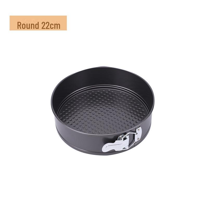 Cross-Border Cake Mold: Round/Square, Non-Stick, High Temp Resistant, Easy Clean, Removable Bottom, Secure Buckle