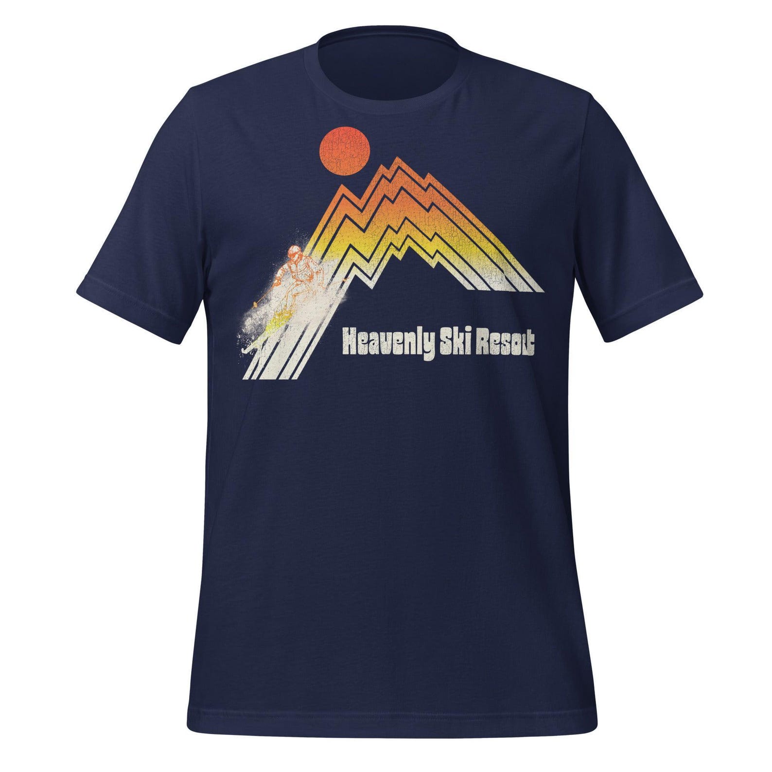 Retro Ski T-Shirt, Heavenly Valley California (70 s Style, Cotton) 2XL