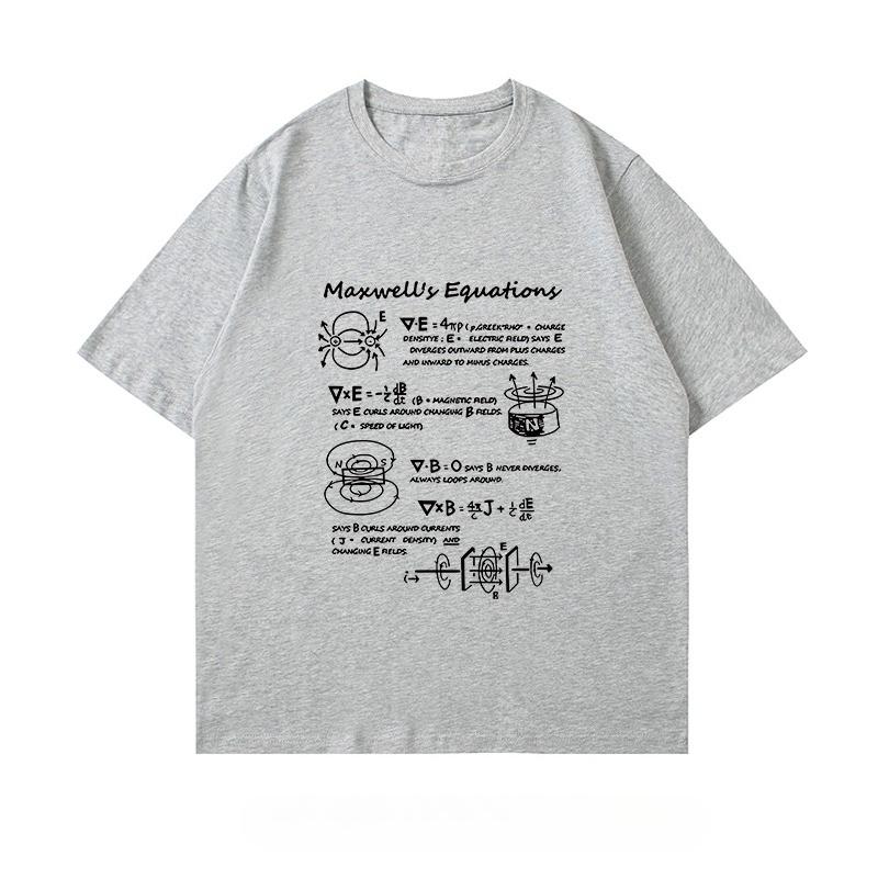 The Latest 2026 Magnetic Formula Pattern Printed Fashionable Casual Shortsleeved Mens and Womens Street Top
