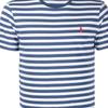 Polo Ralph Lauren SS23 Logo Embroidered Cotton Striped Crew Neck Short Sleeve T-Shirt Men Tops Blue 710906295-001