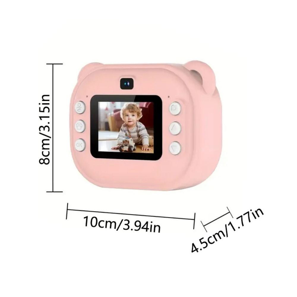 2.0Inch HD Screen Children Digital Camera with Print Paper Mini Instant Print Toys  Birthday Gift