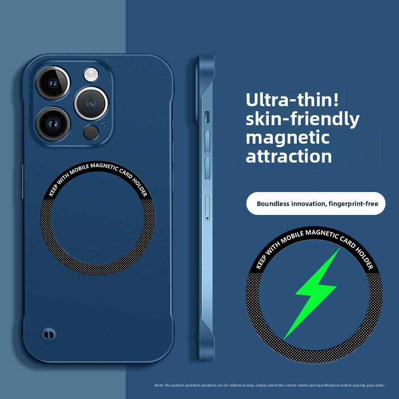 Frameless Magnetic Case For iPhone 17 Air 16 16E 15 14 13 12 11 Pro Max XS X XR 8 7 Plus SE 2 3 For Magsafe Hard PC Back Cover