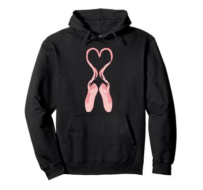 Lieblicher Herz Rosa Ballettschuhe Kapuzenpullover