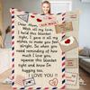 Thanksgiving Day Gift Letter Flannel Throw Blanket for Dad Mom Blanket King Queen Size for Bed Sofa Couch Super Soft Lightweight