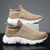 Fashion High-top Male Sports Shoes Slip-on Knit Trend 2025 Designer Sale Athletic Gym Miked Colour HikingTrekking Men's Casual Sneakers