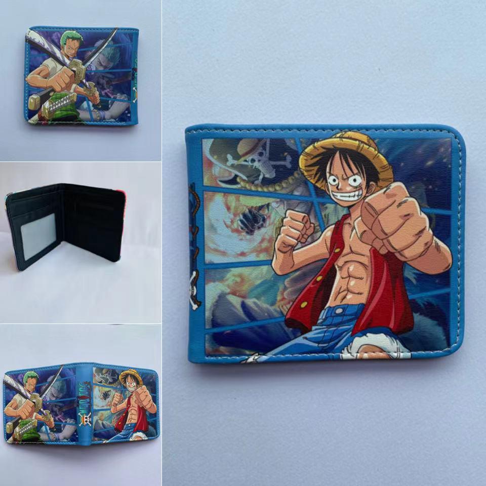 One Piece Luffy & Zoro Unisex PU skórzany krótki portfel i portmonetka