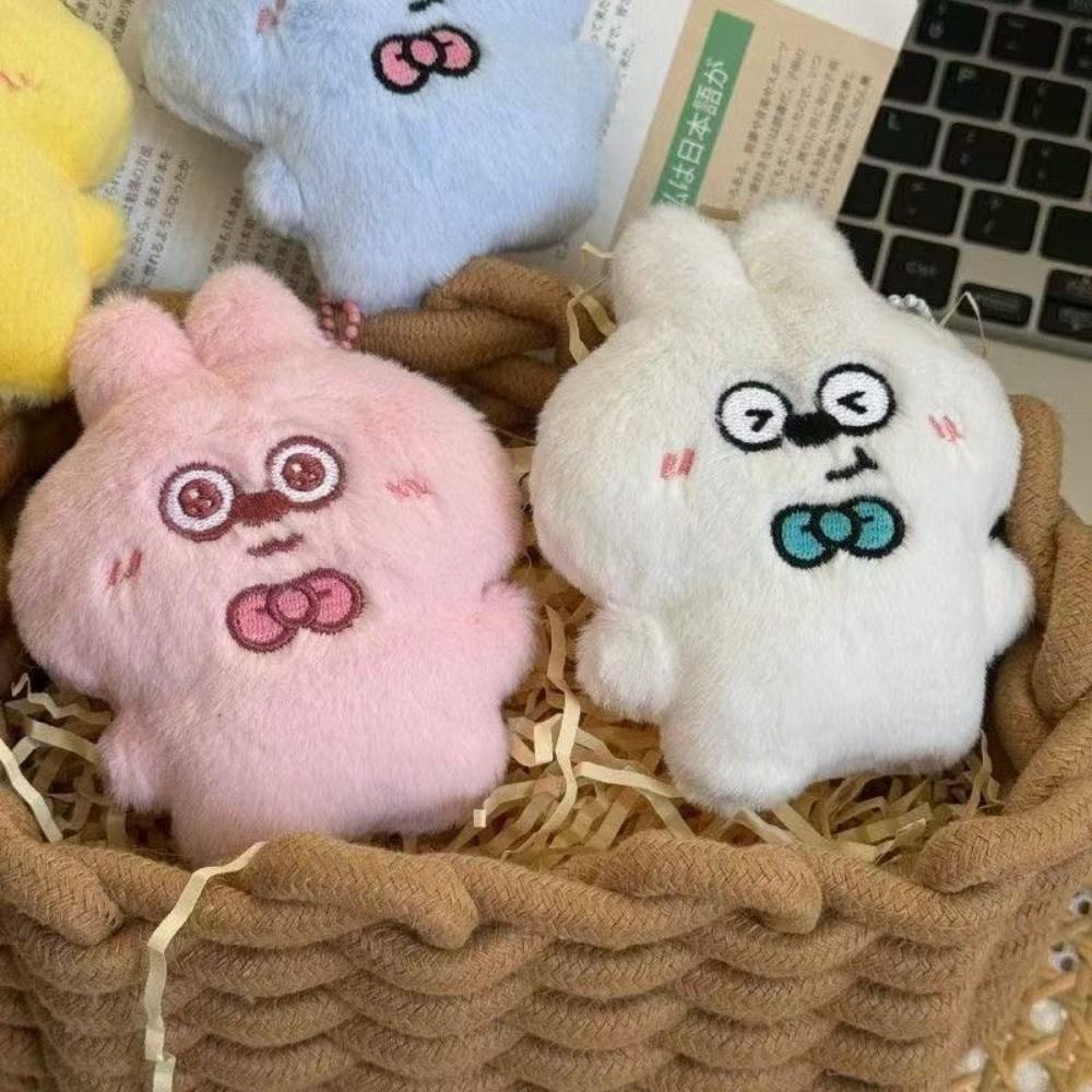 Key Ring Plush Rabbit Keychain Friendship Rabbit Pendant Cute Squeezing Keychain  Bag Decor