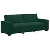 3 Piece Sofa Set with Cushions Dark Green Velvet