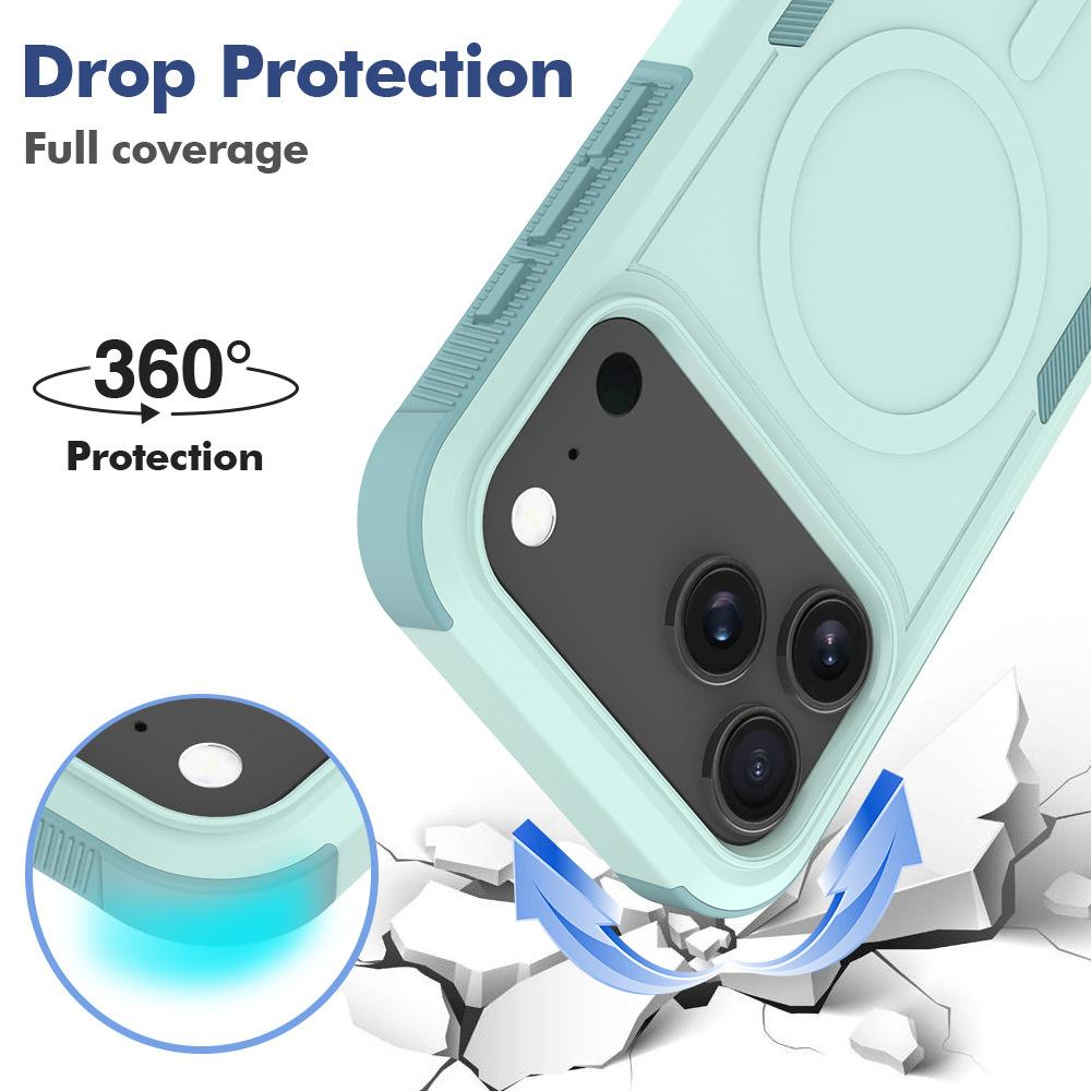 Suitable for 17Air Apple Mobile Phone Case Magnetic Iphone16pro Four-corner Thickened 15pm Mobile Phone Anti-fall Hard Shell