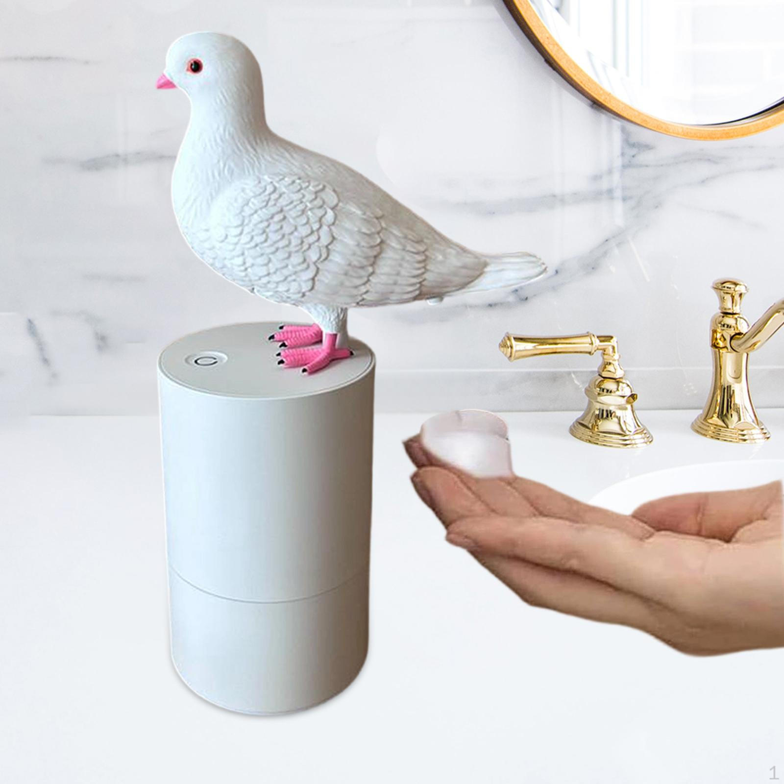 

Foam Soap Dispenser Automatic Durability Compact Practical Gift Pigeon Poop Induction білий