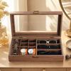 Jewelry Organizer Box with Transparent Lid Dust-Resistant for Dresser, Bedroom