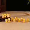 Cartoon Twelve Zodiac Gold Resin Small Ornaments Micro Landscape Creative Home Desktop Office Ornaments Animal Chinese Crafts