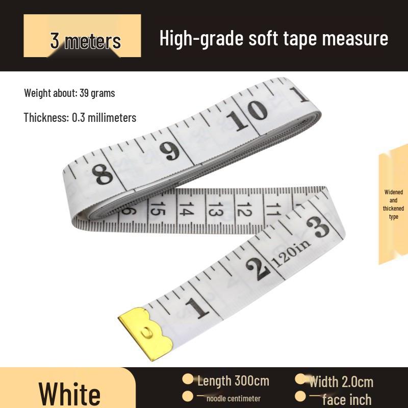 PVC Fiberglass Soft Tape Measure - 1.5m, 2m, 3m Tailor's Measuring Tape