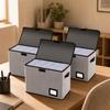 3 Pieces Cloth Storage Bin with Lid Foldable for Study Room, Dorm