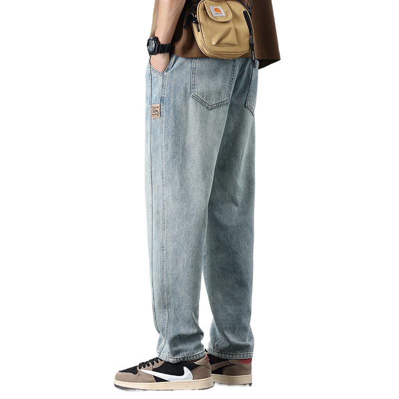Spring and Summer Jeans Men's Straight American Loose Casual Trousers Trendy Versatile Pants