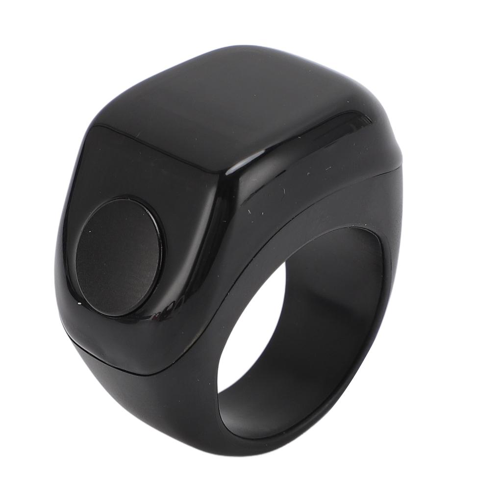 Smart Finger Counter Digital Step Number Prayer Reminder with Touch Control 0.42in Screen for Muslim Black