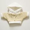 Two-tone Hoodie for 10cm Plush Dolls, Striped Yellow. Plush Doll Clothes, Costume, Accessory, Fan Activity, Otaku Activity, Doll, Mascot, K-pop Doll,