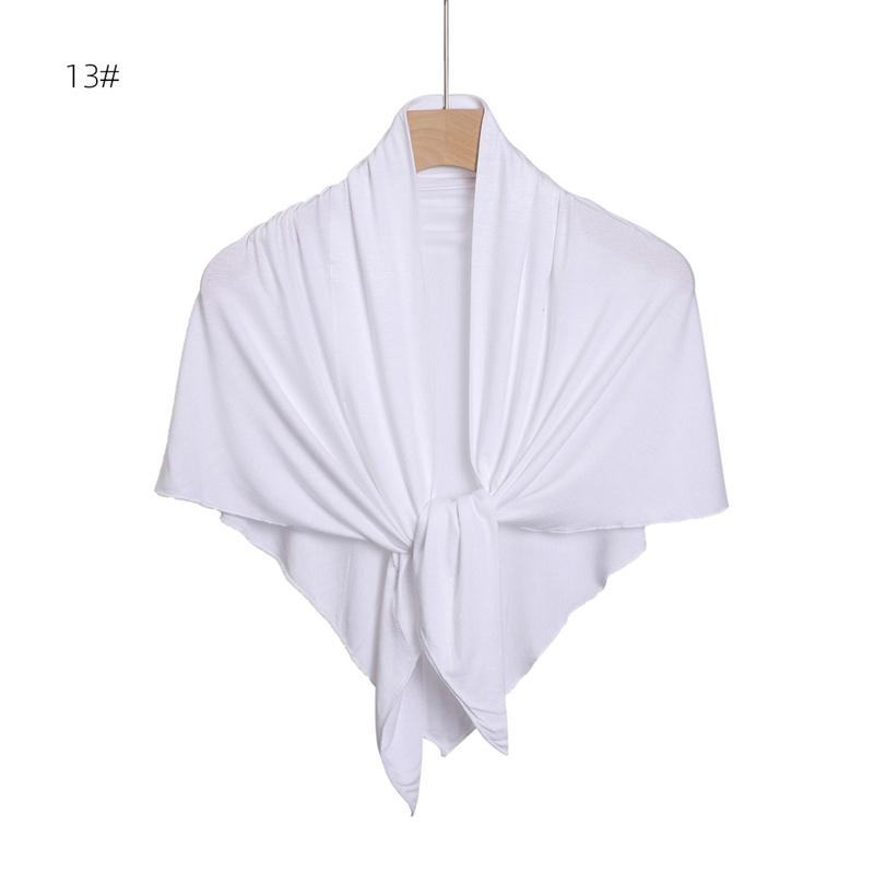 Ramadan Plain Solid Triangle Modal Jersey Hijab Winter Elasticity Muslim Shawls Scarf Maxi Wrap Snood Warm Stole Foulards Sjaal