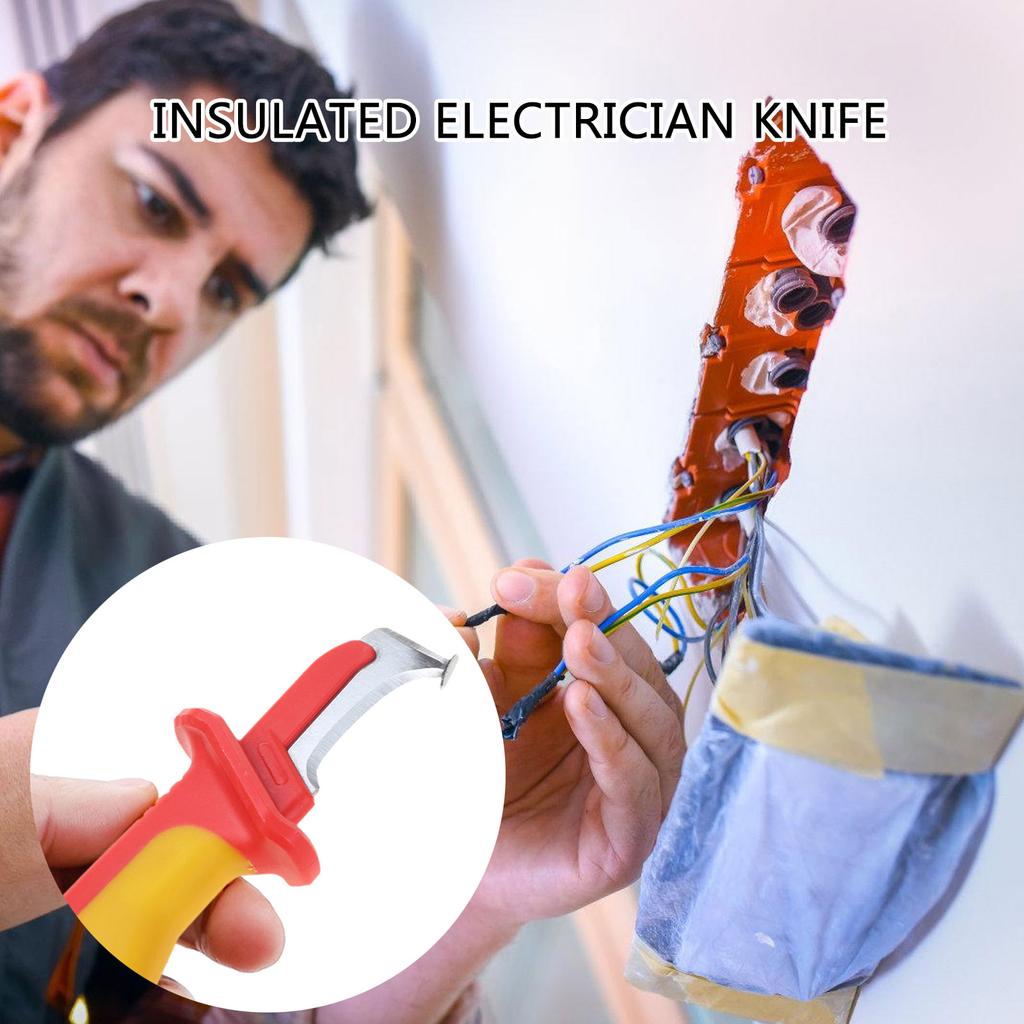 Insulated Electrician Knife Cable Dismantling Knife Electrician Stripping Knife for Safe Cable Stripping & Maintenance