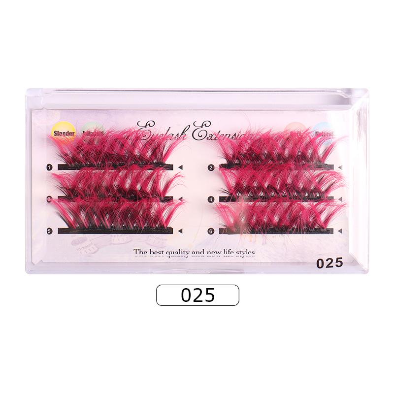 European And American Colored Mink Hair False Eyelashes Dense Row Dense Curl Messy Grafted Eyelashes