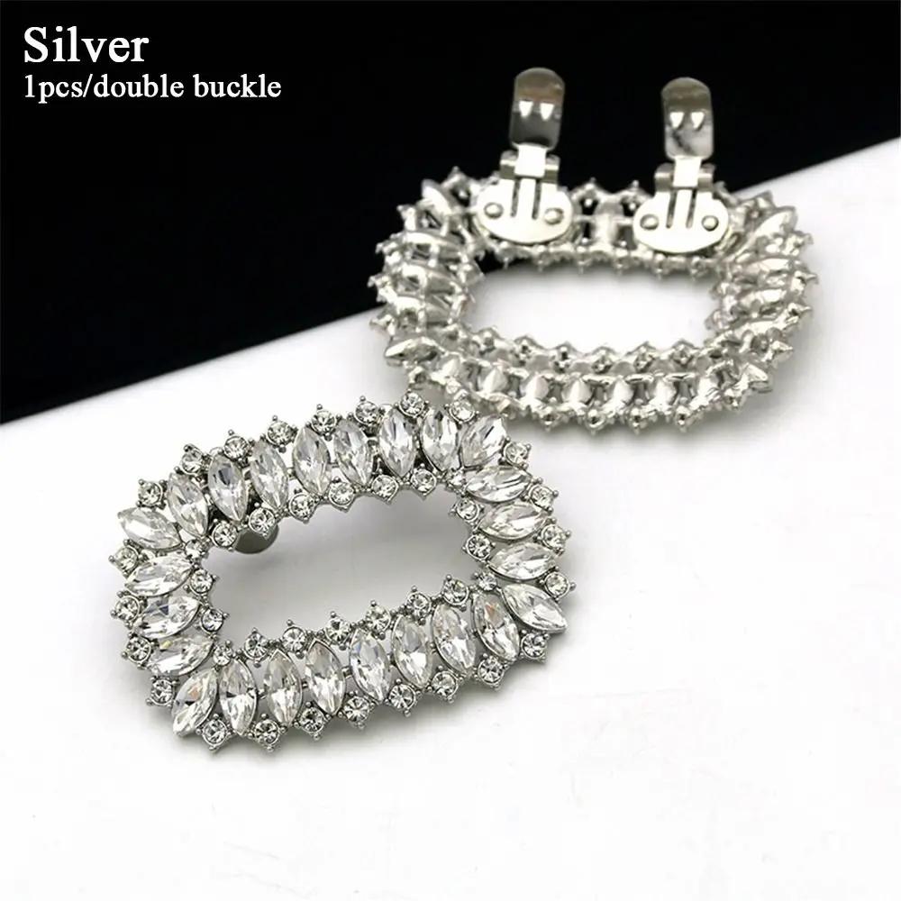 Women Lady High Heel Shoe Clips Rhinestones Crystal Shiny Decorative Clips Charm Buckle Bride Shoes Charms Jewelry Decorations