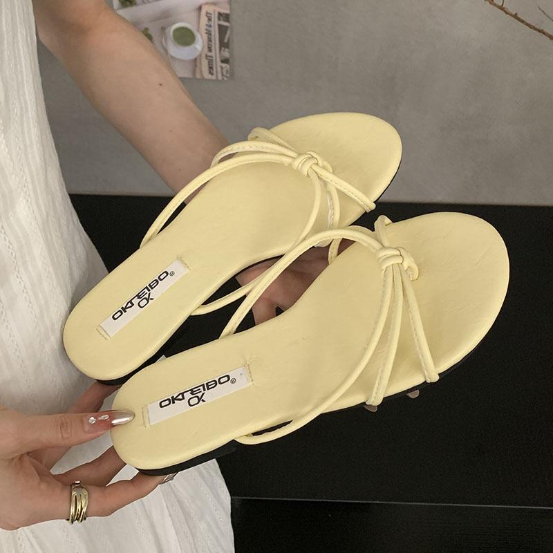 Fashion Fashion Round Toe Ladies Flats Slippers Sandals Shoes Summer Beach Female Slides Footwear Women Flats Slippers Shoes Flip flops