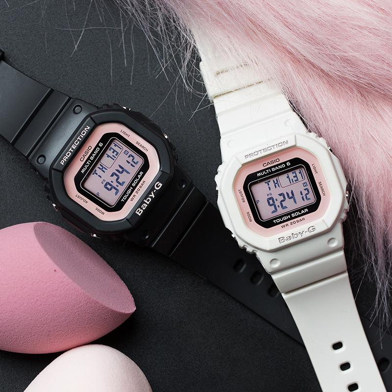 Casio BABY-G Series Cherry Blossom Season Macaron Color Radio Shockproof Solar Quartz Movement Resin Strap Japanese and Korean Watch BGD-5000-7DPRD