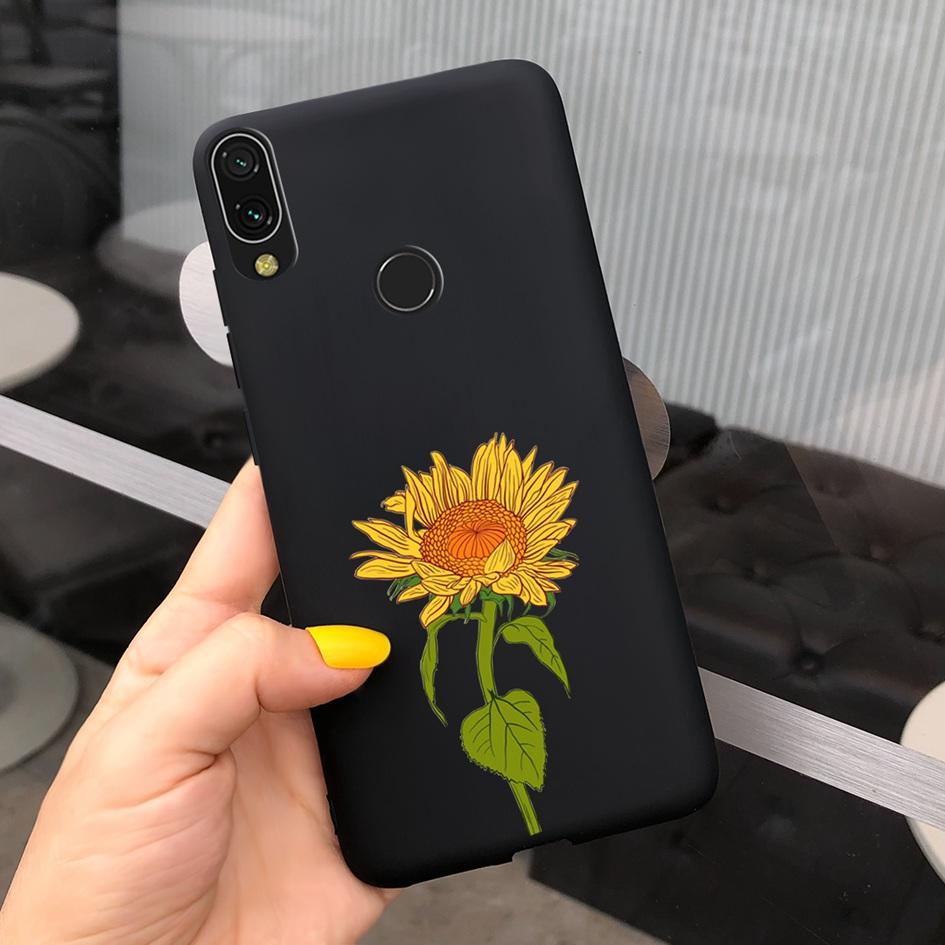 Soft Case For Xiaomi Redmi Note 7 Cover Funda For Redmi 7 7A Fashion Silicone Sunflower Phone Case on Redmi Note7 Pro Back Cover