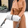 Stroller sleeve, sled hand muff, insulated, winter fleece
