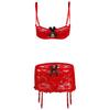 Steel Ring Passionate Fun Lingerie with Bow Lace Half Cup