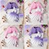 2 New Spring and Autumn Shawl Dress for Toddlers Colorful Strap Dress + Solid Color Coat Ladylike Baby Two-Piece Set