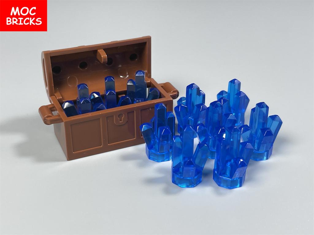MOC Bricks Treasure Box Ore Trans Gem Precious Crystal Stone Building Blocks Educational Assembled Parts Toys For Kids Gift