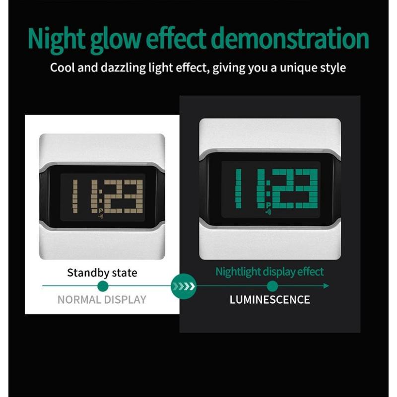 SANDA Luxury Men's Electronic Watch Creative Design Unique Watch Man Casual Sports Multi-functional Wristwatch LED Waterproof ABS Material