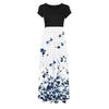 Women's Summer Fashion Casual Vintage Printed Crewneck Short Sleeve Maxi Skirt