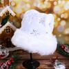 White Plush Christmas Hat Gold Silver Sequins Snowflake Santa Hats Caps For Xmas Home Party Decor Navidad Gifts