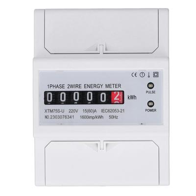 DC220V Tek Fazlı Enerji Ölçer Dijital Ekran 4 P 35mm Ray Montajlı Elektrik Güç Ölçer